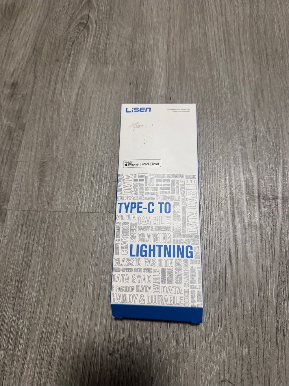 Type-C to Lightning Cable in White and Blue